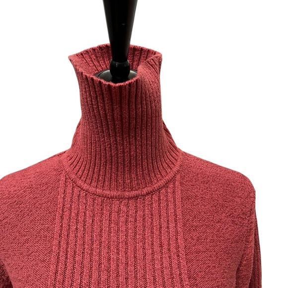 Sundance Turtleneck Sweater Women’s XL Burnt Pink Orange Textured - Picture 6 of 9